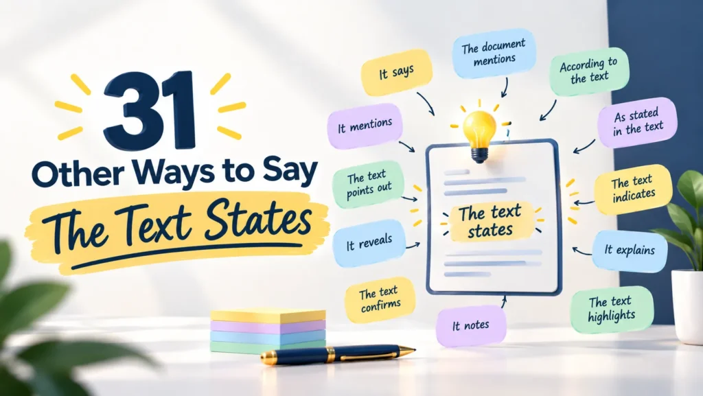 31 Other Ways to Say “The Text States”