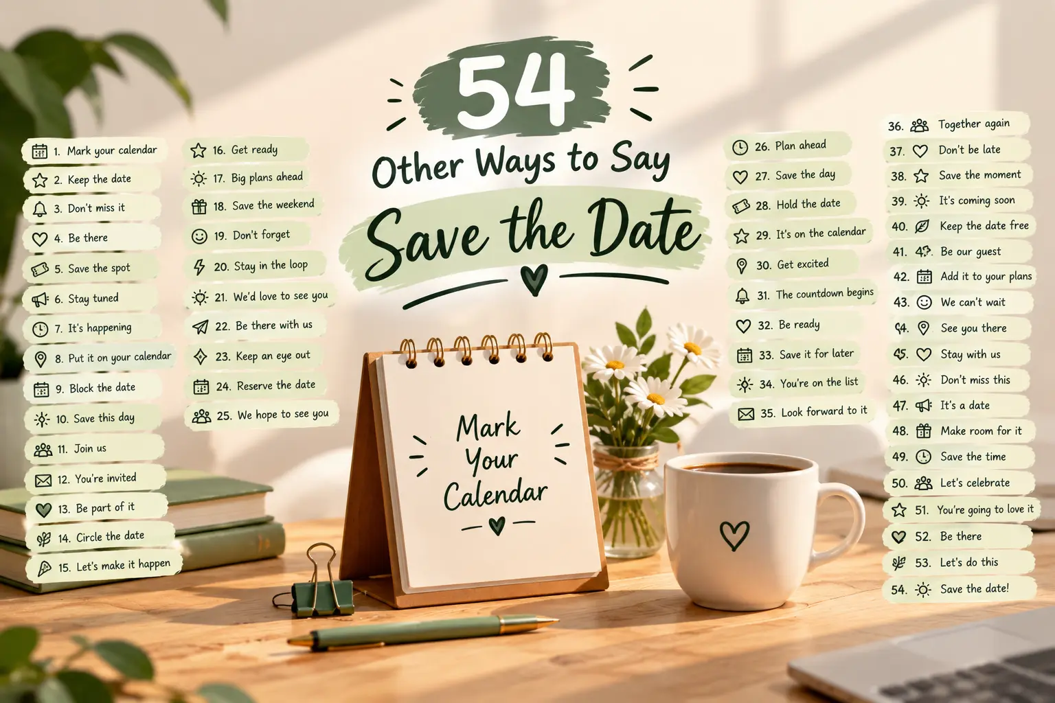 54 Other Ways to Say “Save the Date”