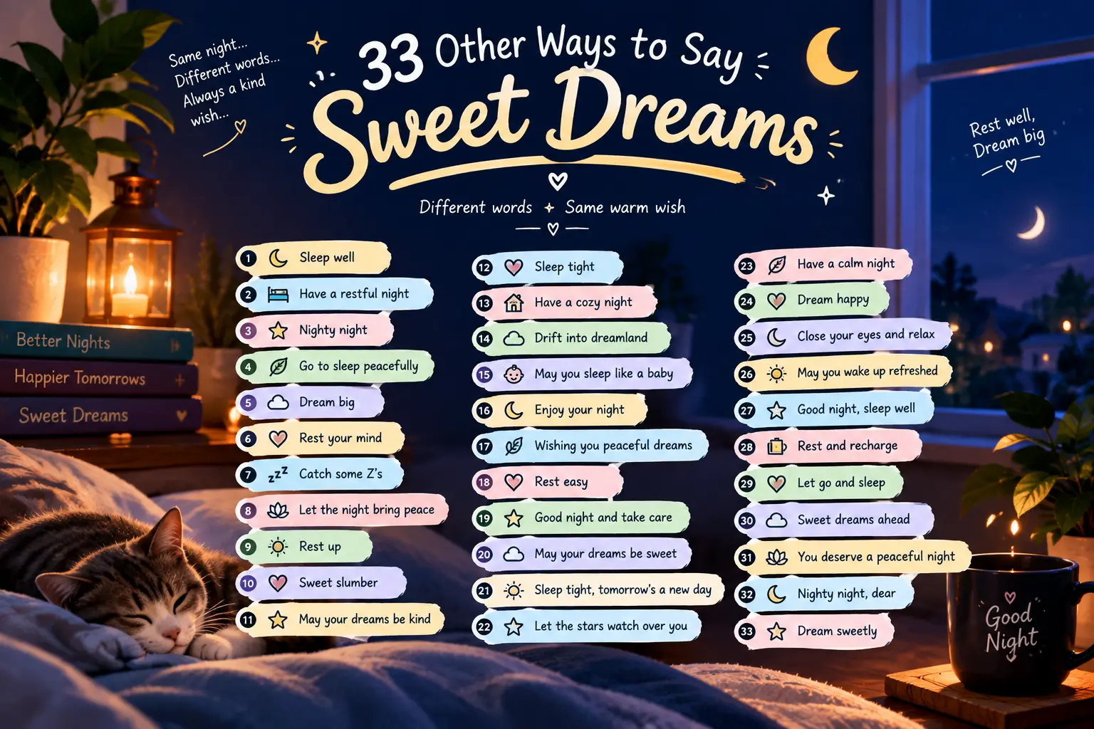 33 Other Ways to Say Sweet Dreams
