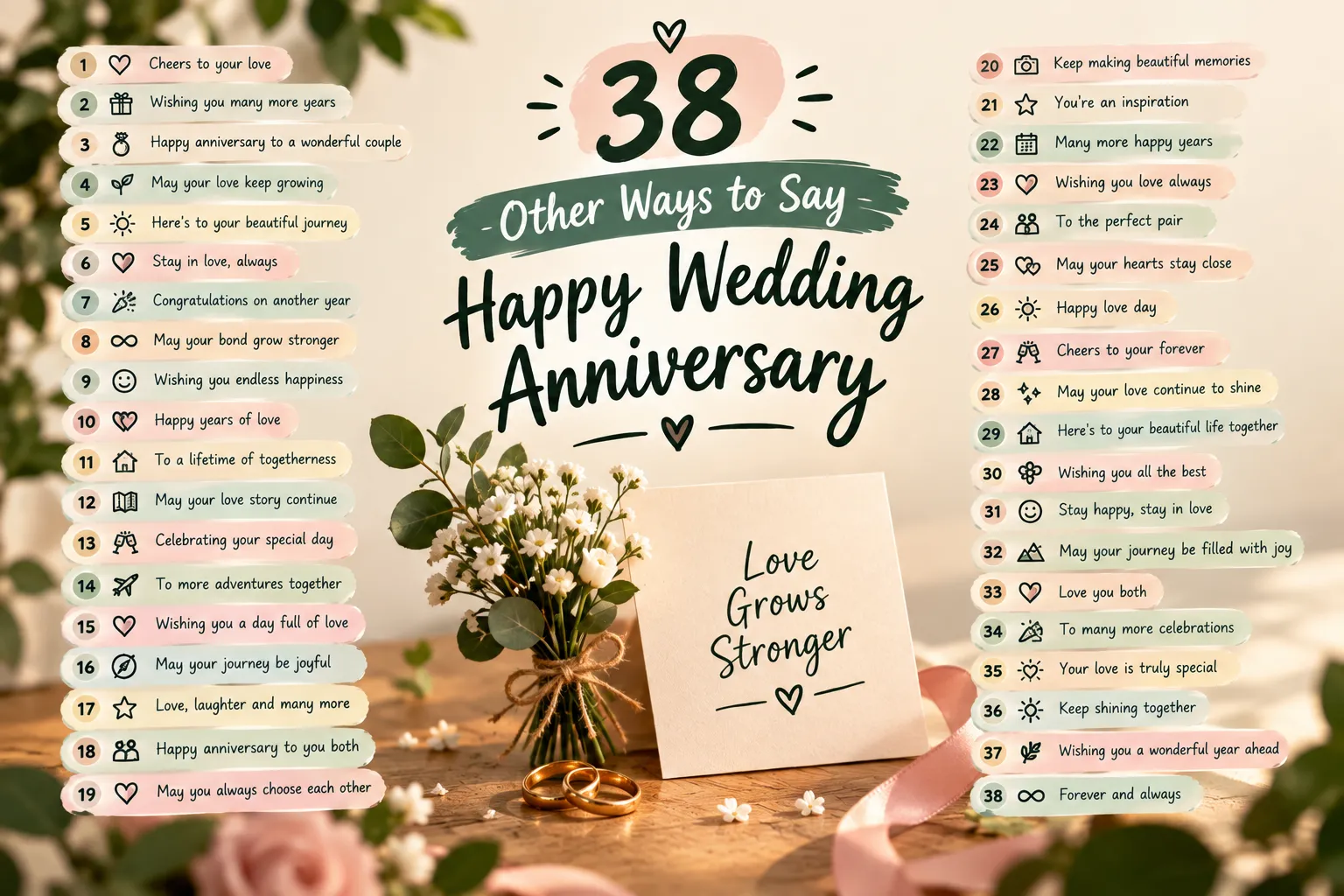 38 Heartfelt Ways to Say Happy Wedding Anniversary